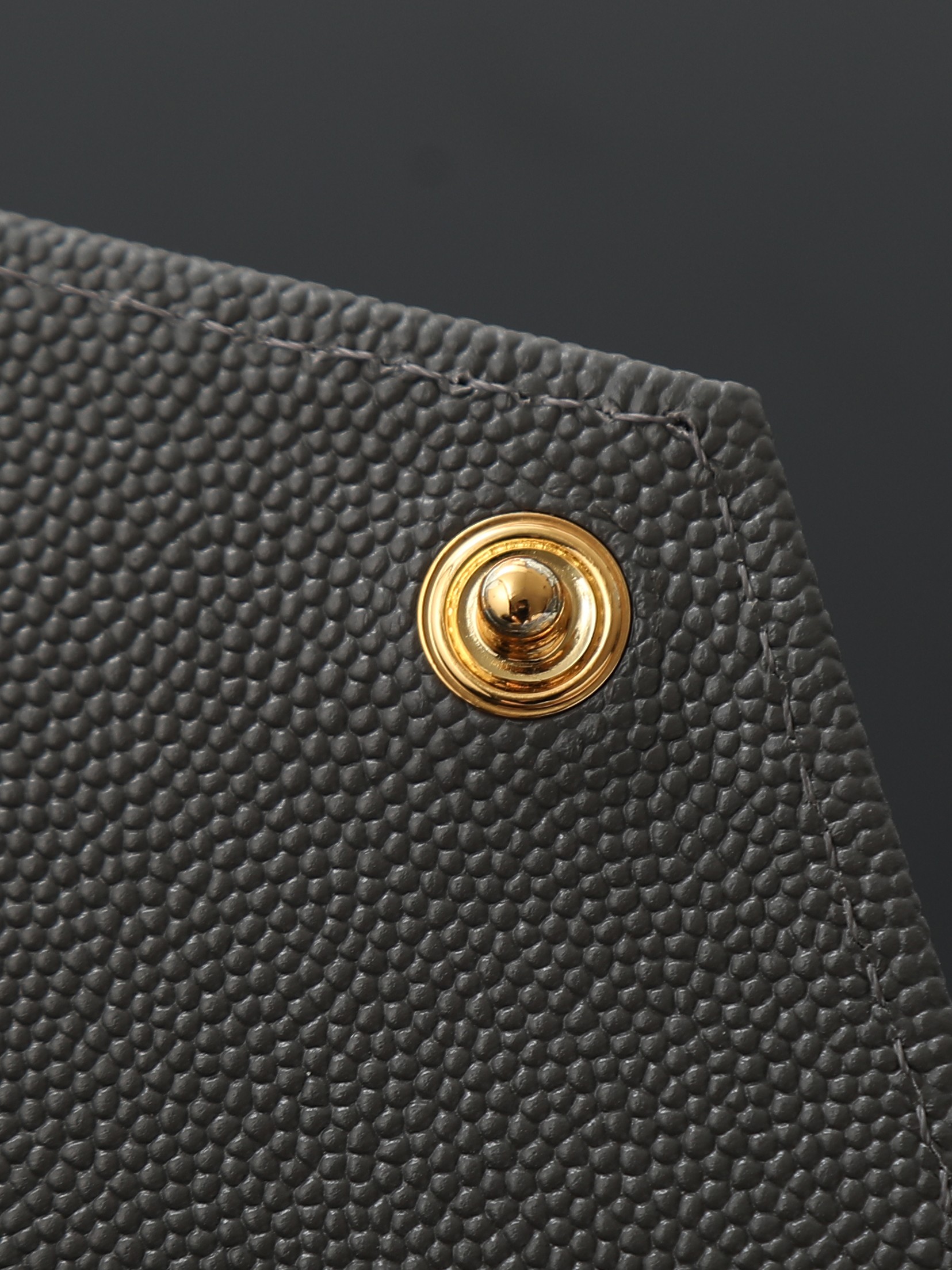 Clutch Bag Cow Leather Gray M