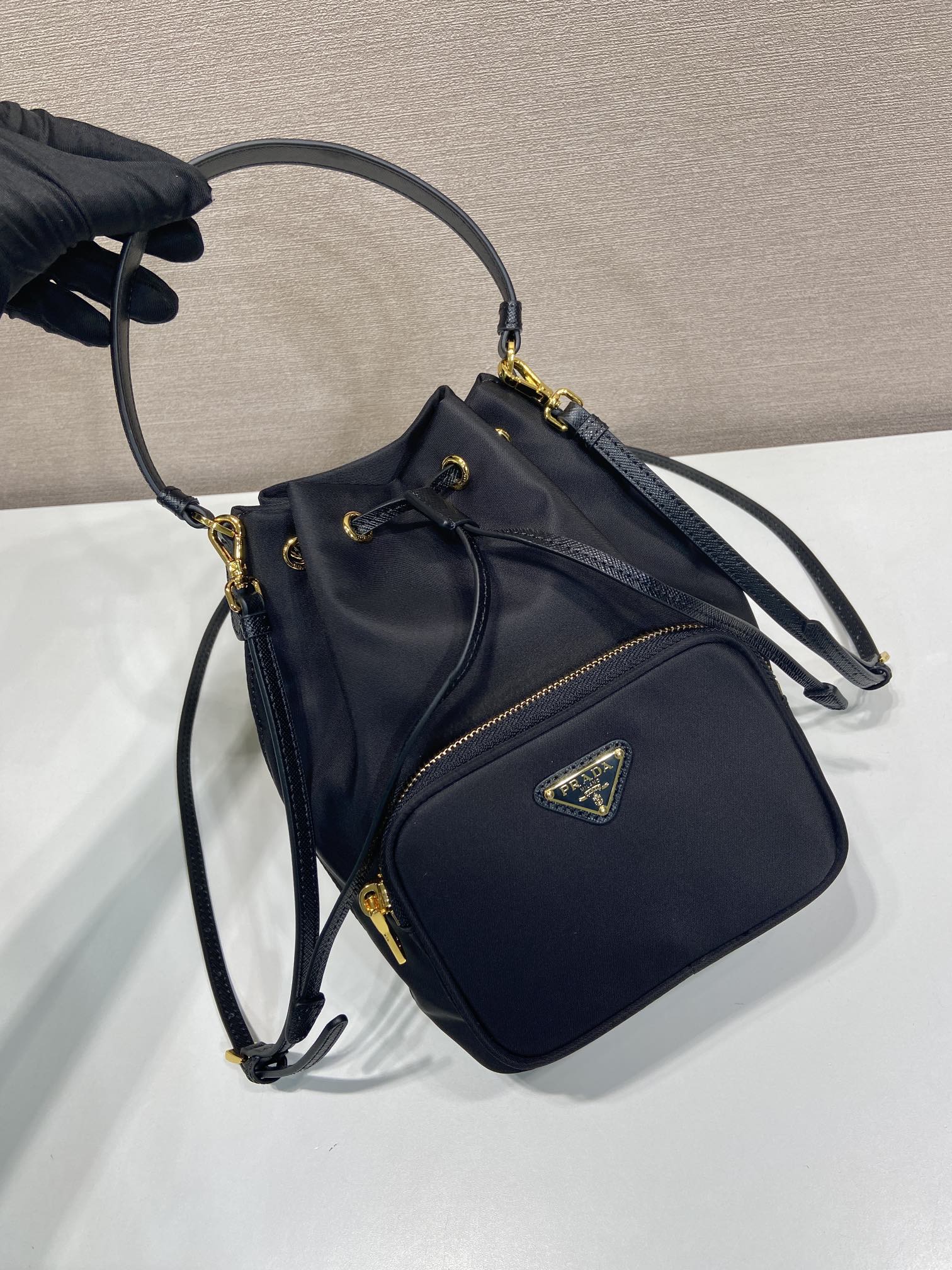 Prada Bucket Bag Cow Leather 12cm