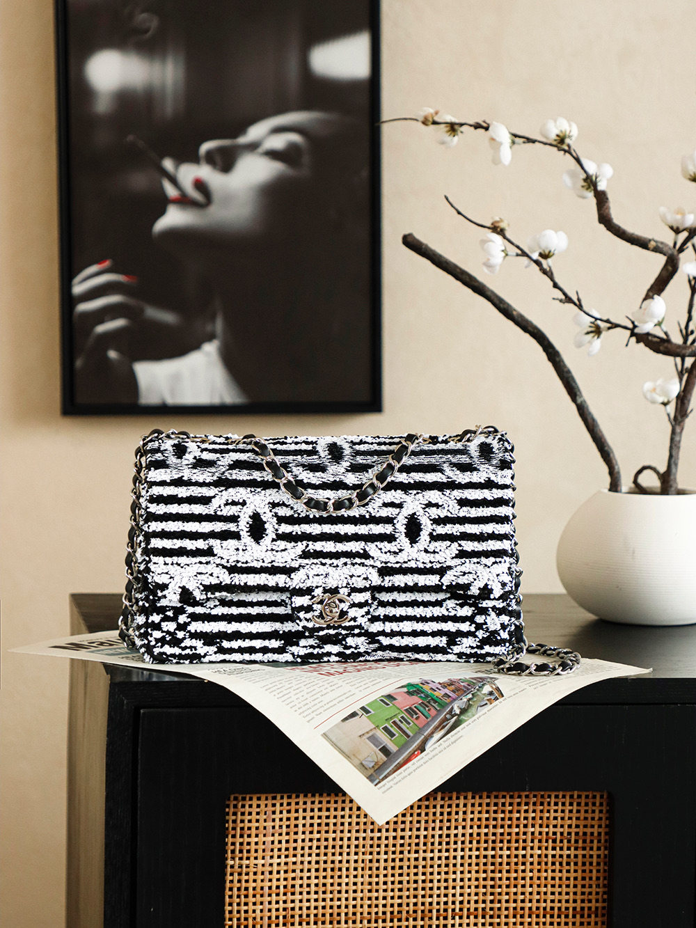 Basic Bag Sheepskin Black M-l-s
