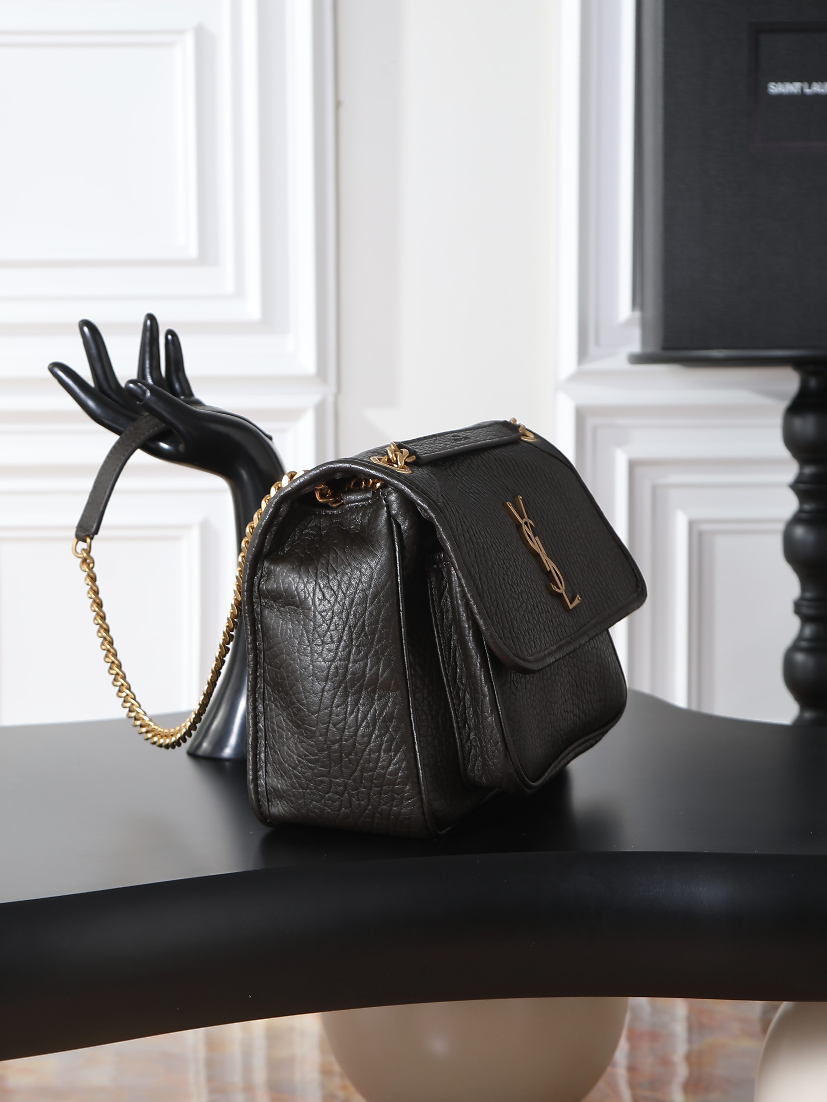 Basic Bag Sheepskin Green Large Capacity M-28cm