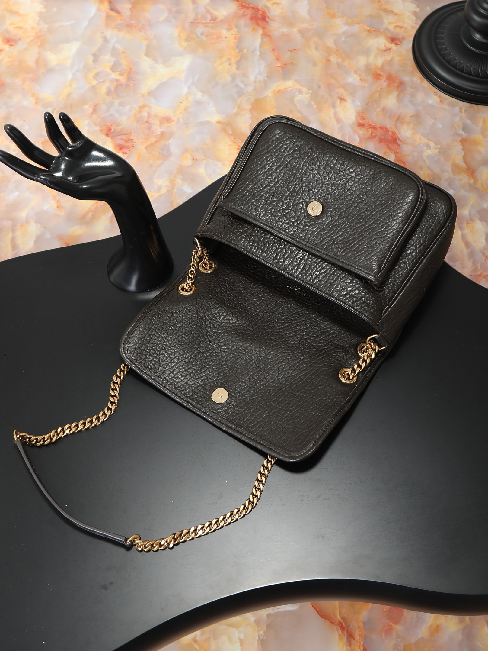 Basic Bag Sheepskin Green Large Capacity M-28cm