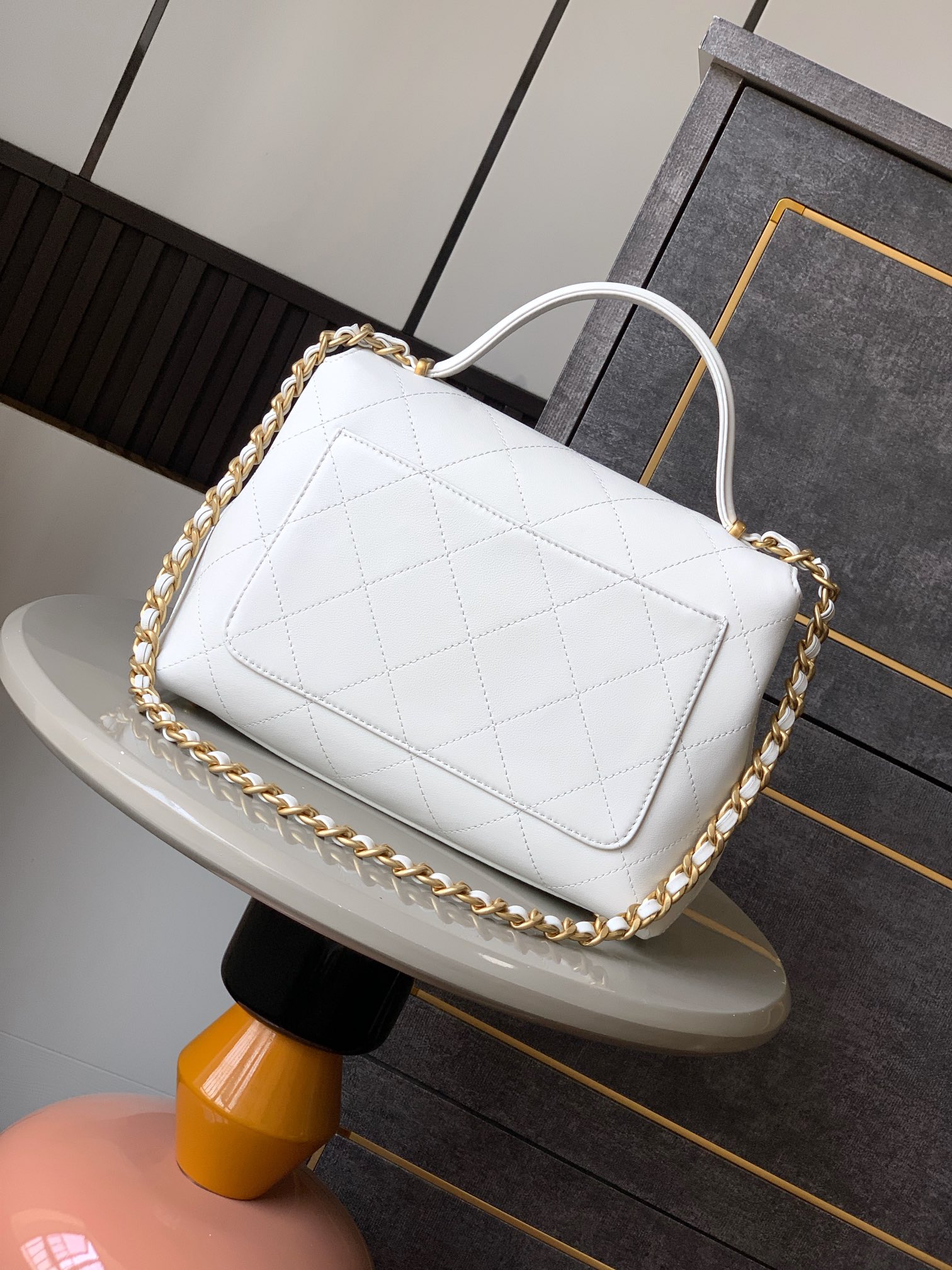 Chanel Briefcase White 28cm-m-l-s