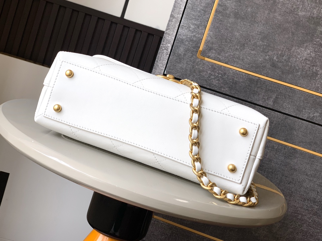 Chanel Briefcase White 28cm-m-l-s