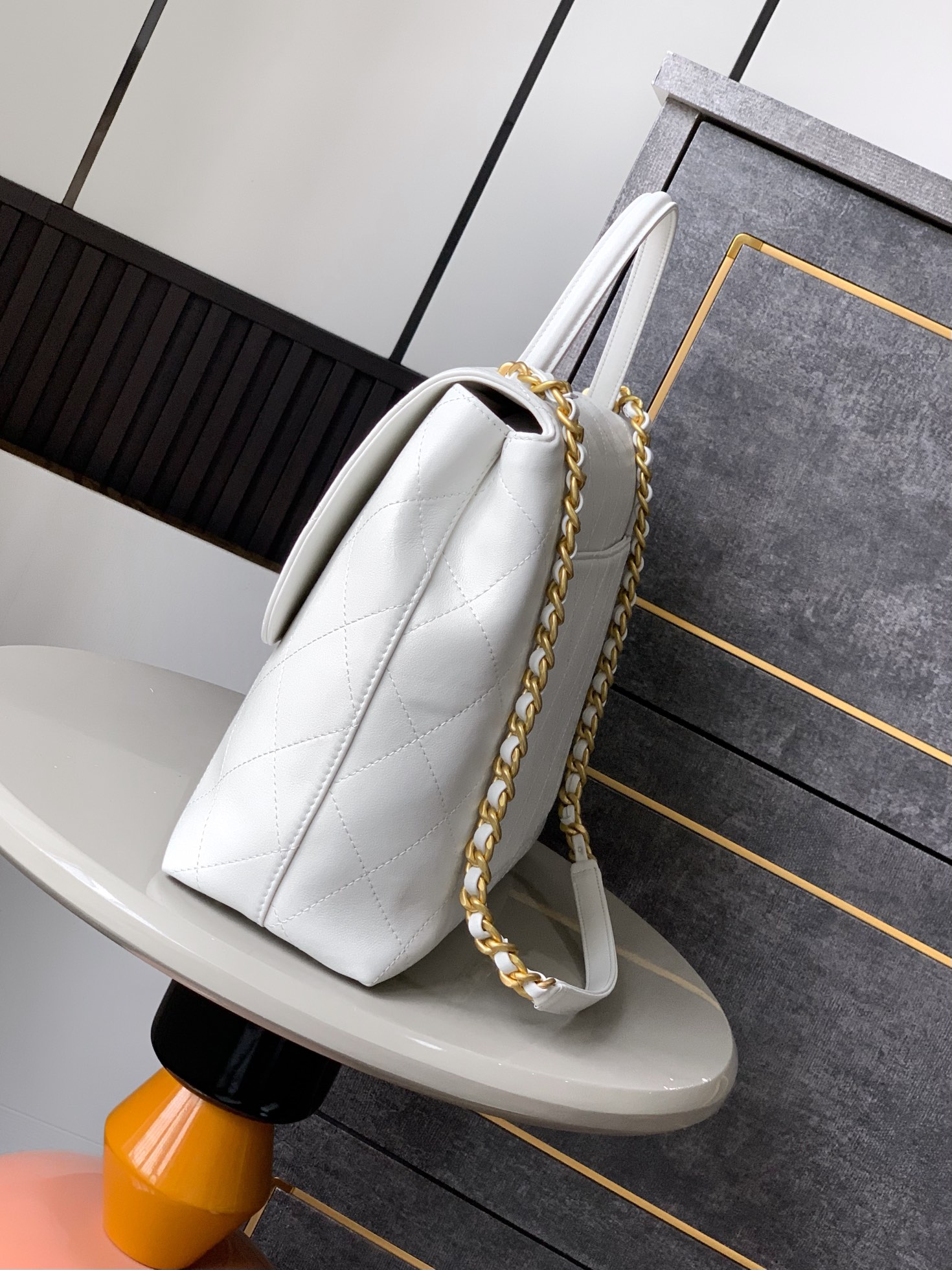 Chanel Briefcase White 37cm-m-l-s