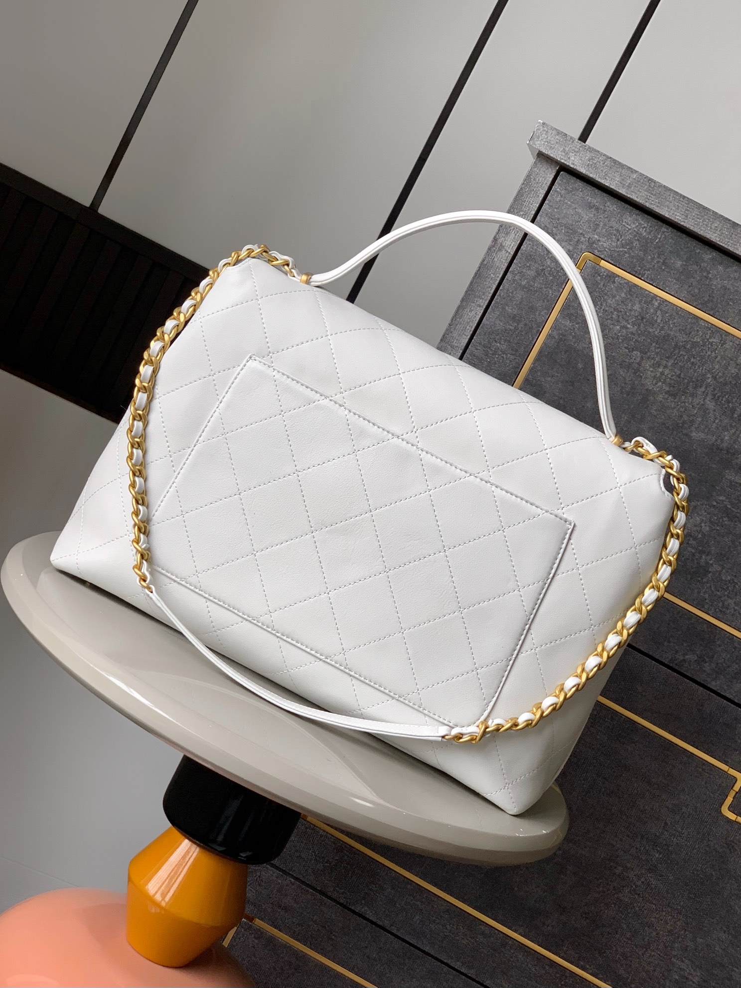 Chanel Briefcase White 37cm-m-l-s