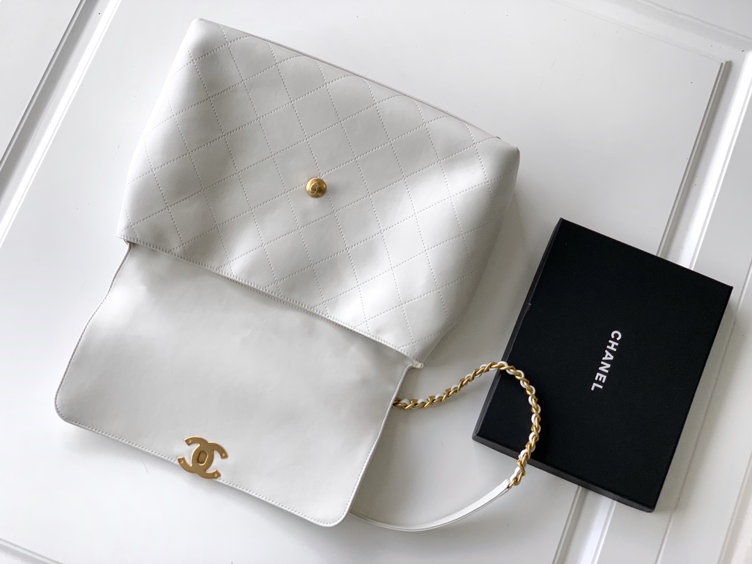 Chanel Briefcase White 37cm-m-l-s