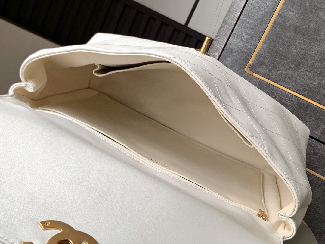 Chanel Briefcase White 37cm-m-l-s