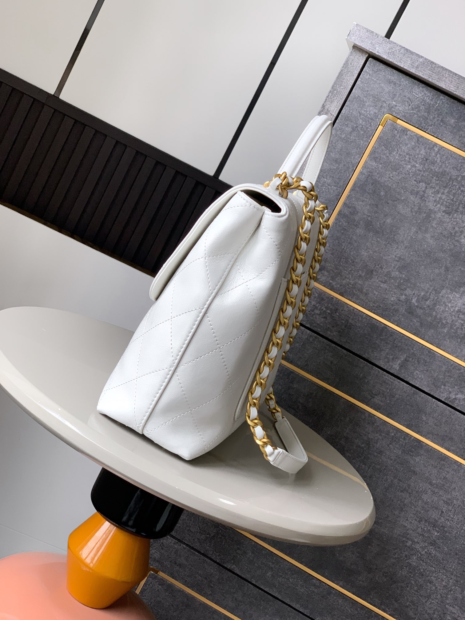 Chanel Briefcase White 33cm-m-l-s