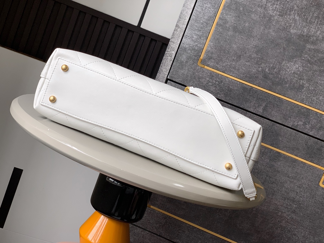 Chanel Briefcase White 33cm-m-l-s