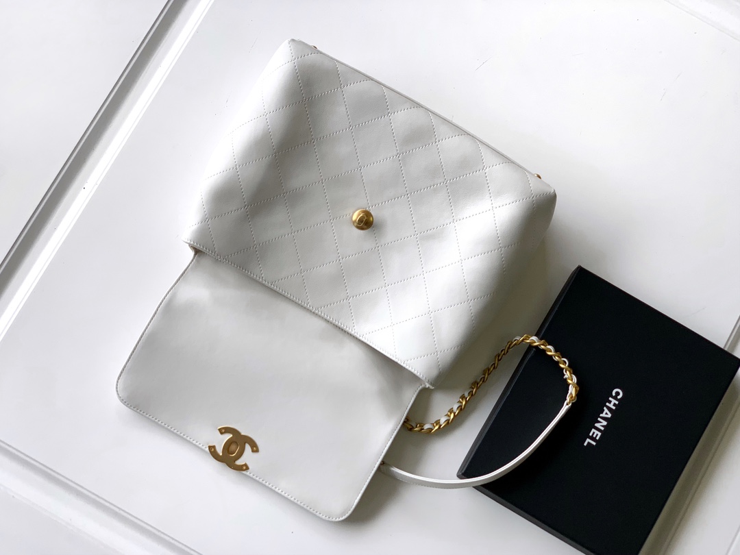 Chanel Briefcase White 33cm-m-l-s