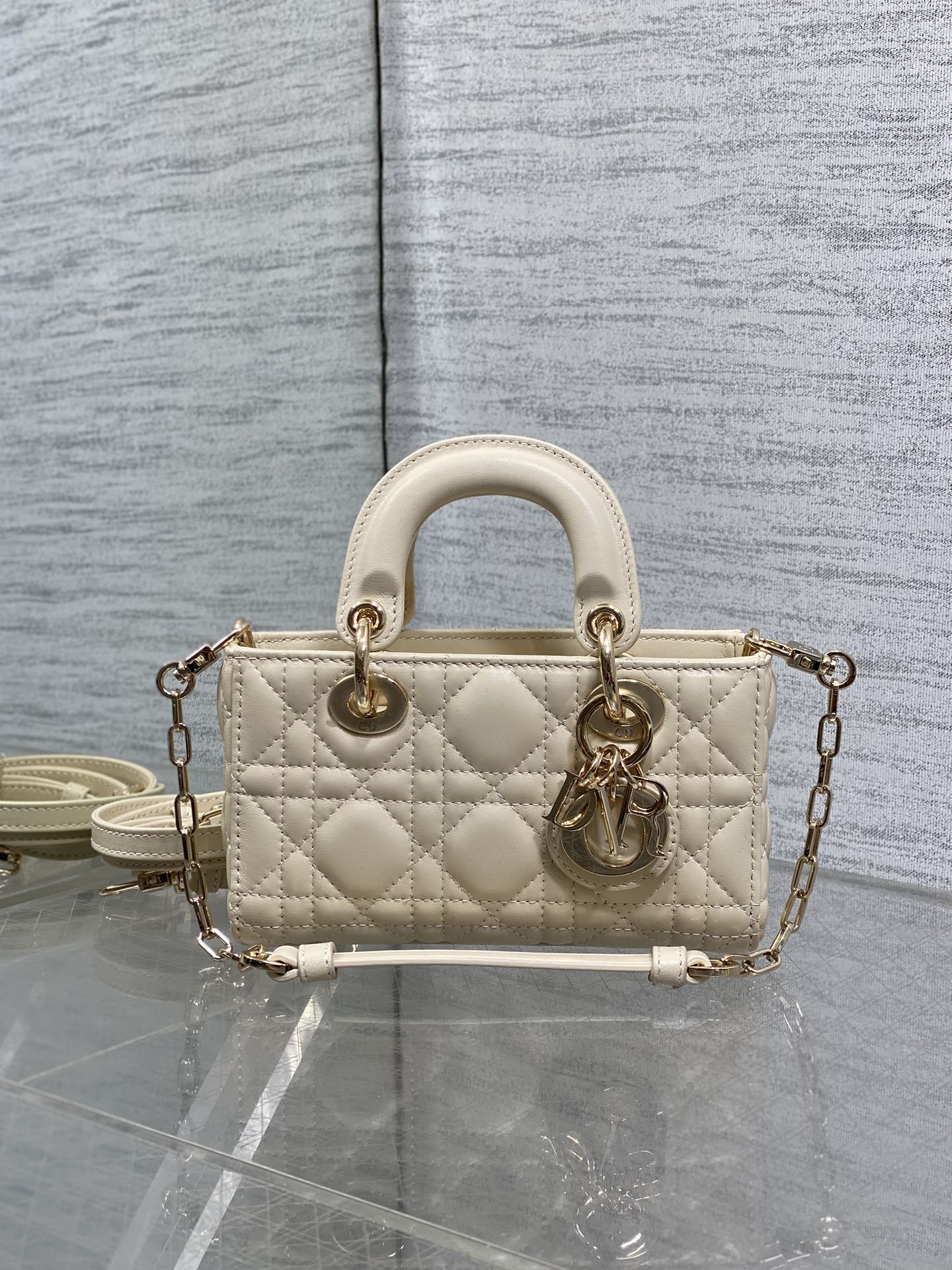 Female Basic Bag Sheepskin Beige 10cm-l-s