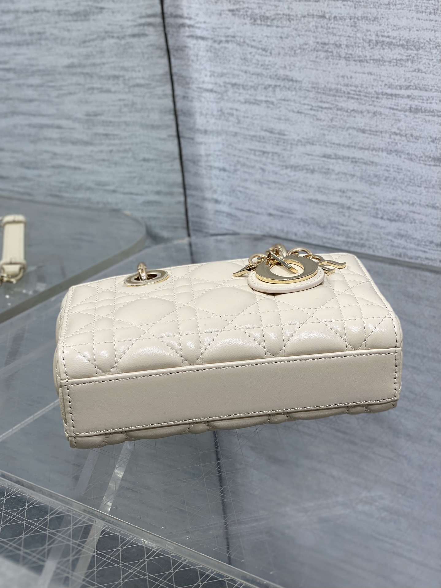 Female Basic Bag Sheepskin Beige 10cm-l-s