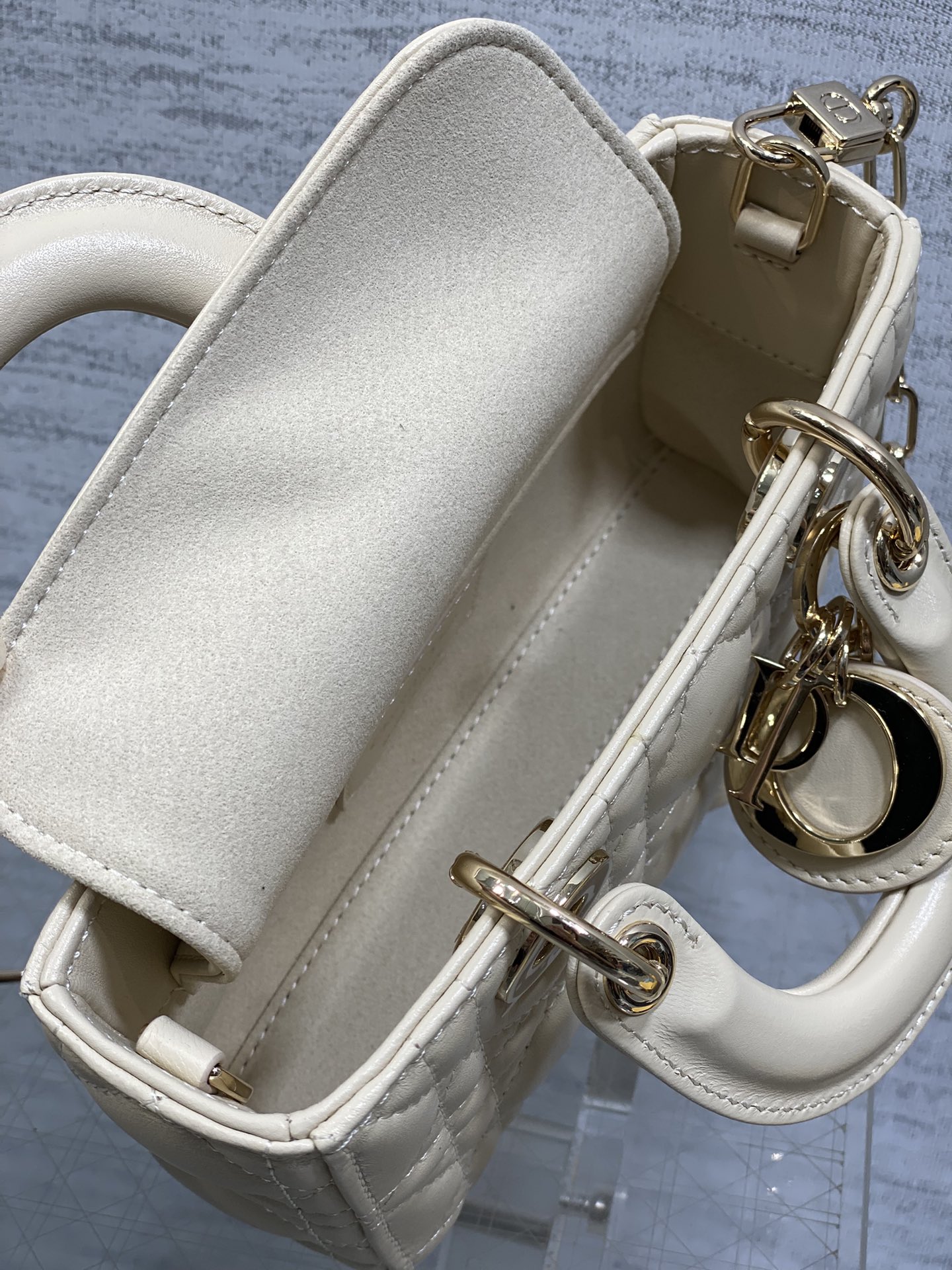 Female Basic Bag Sheepskin Beige 10cm-l-s