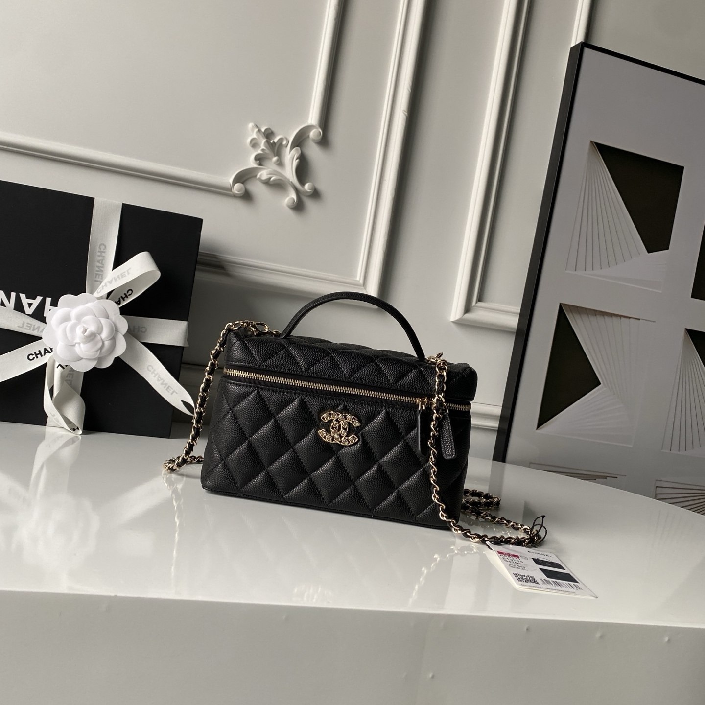 Chanel Clutch Bag Cow Leather Gold M