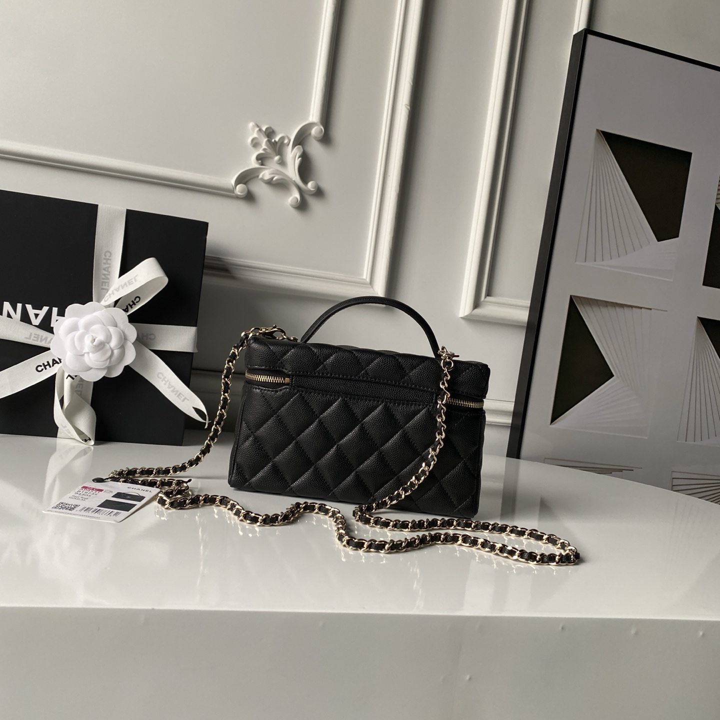 Chanel Clutch Bag Cow Leather Gold M