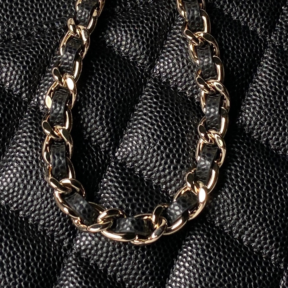 Chanel Clutch Bag Cow Leather Gold M