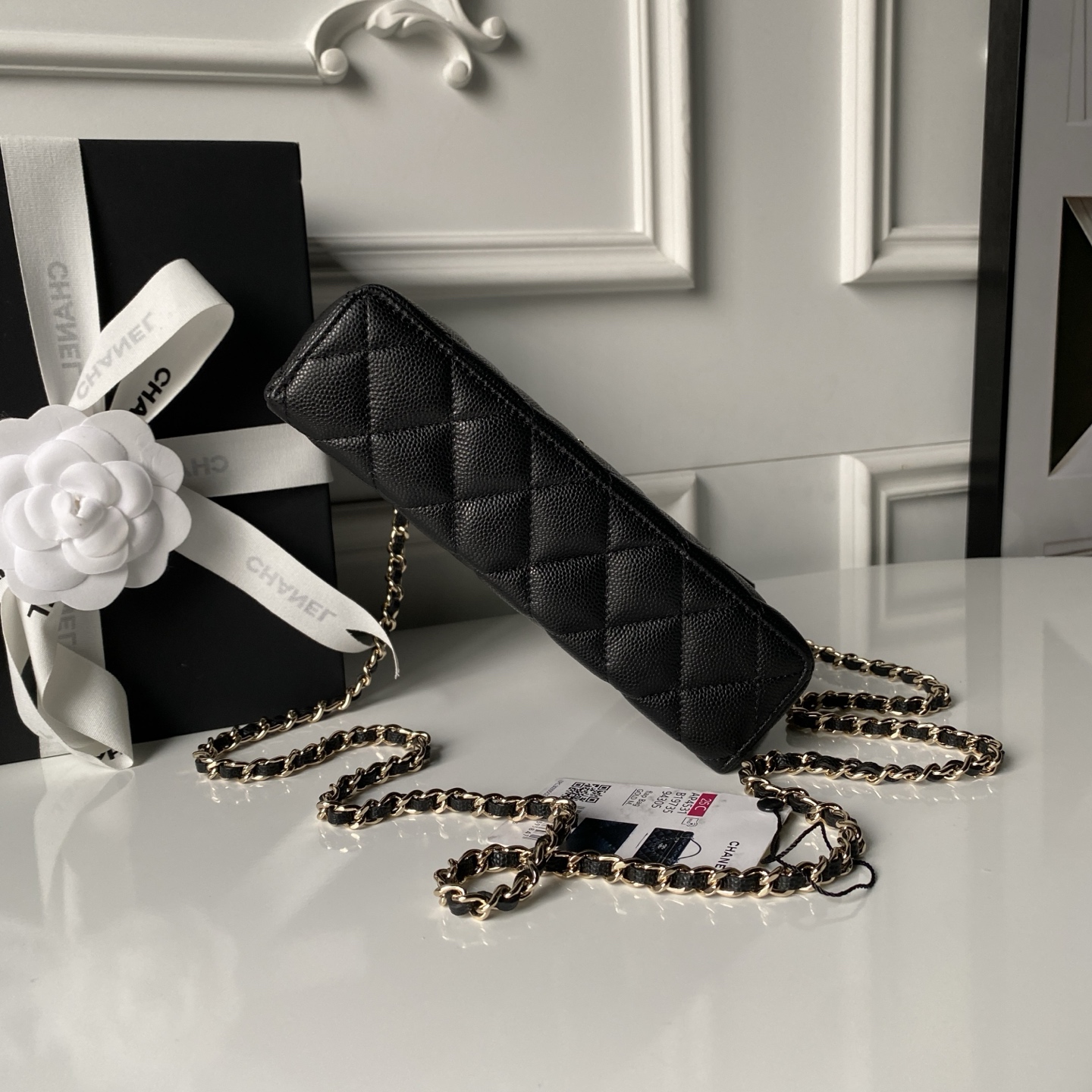 Chanel Clutch Bag Cow Leather Gold M