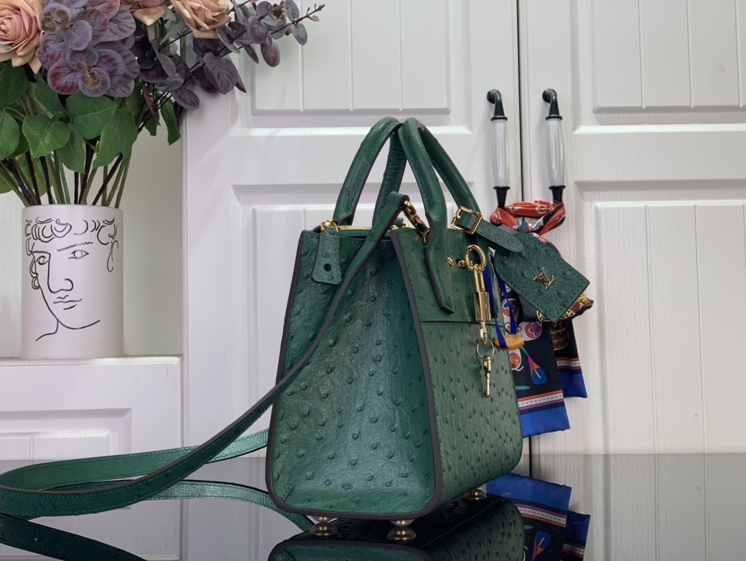 Louis Vuitton Basic Bag Cow Leather Green M-l-s