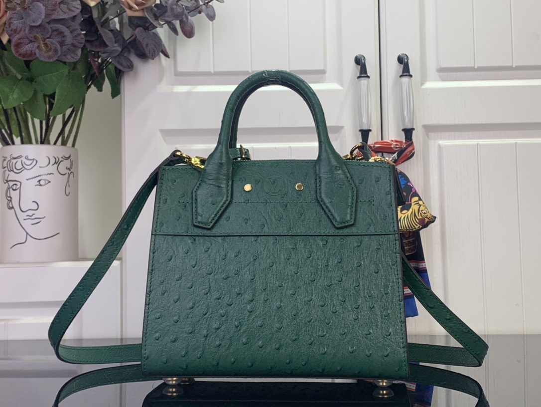 Louis Vuitton Basic Bag Cow Leather Green M-l-s