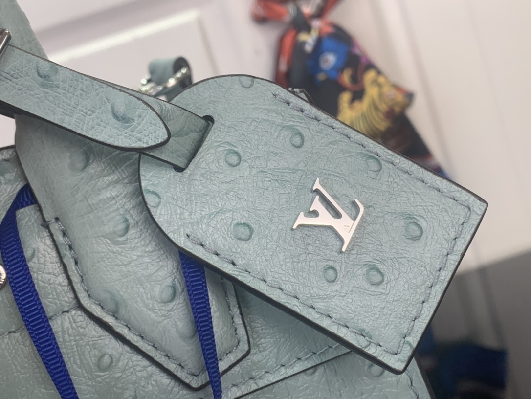 Louis Vuitton Basic Bag Cow Leather Blue M-l-s