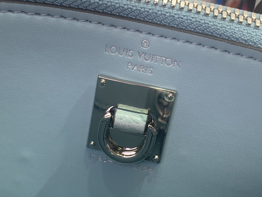 Louis Vuitton Basic Bag Cow Leather Blue M-l-s