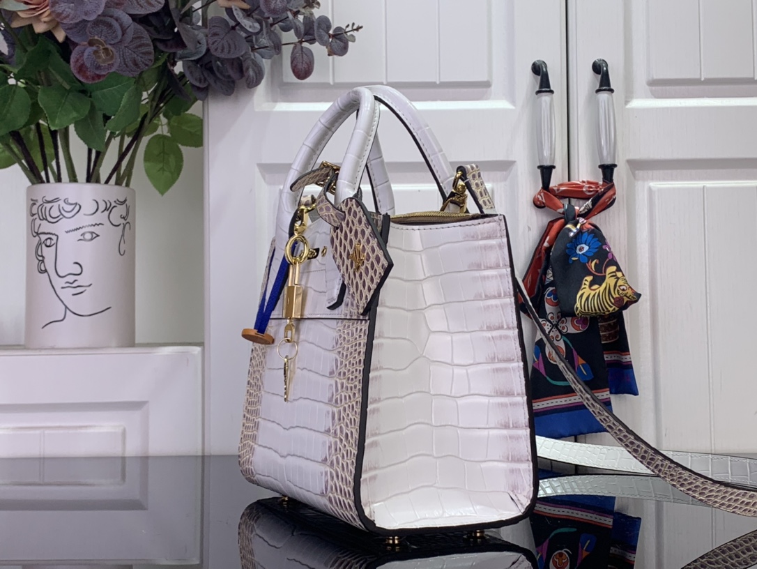 Louis Vuitton Basic Bag Cow Leather White M-l-s