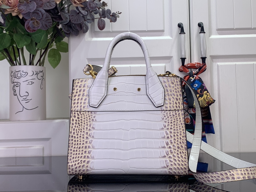 Louis Vuitton Basic Bag Cow Leather White M-l-s