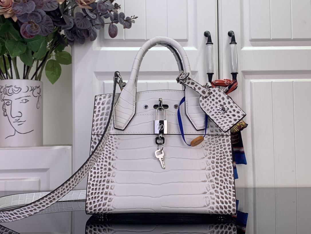 Louis Vuitton Basic Bag Cow Leather White M-l-s