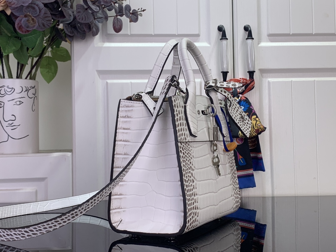 Louis Vuitton Basic Bag Cow Leather White M-l-s