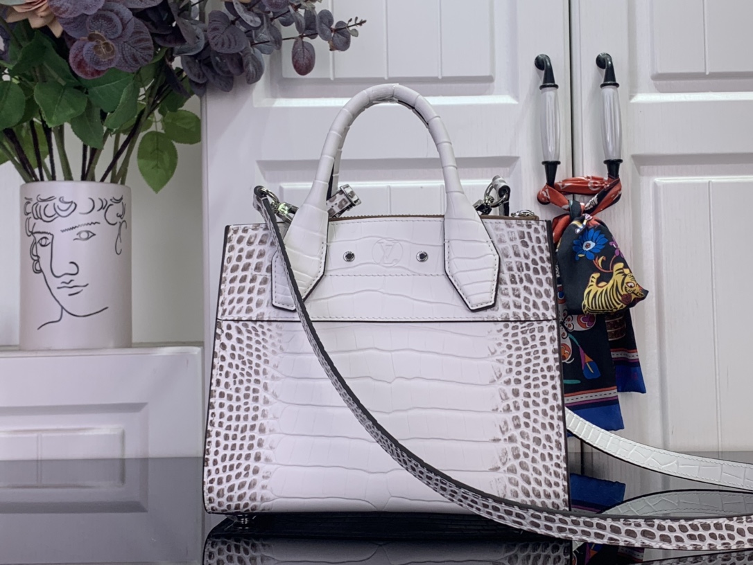 Louis Vuitton Basic Bag Cow Leather White M-l-s