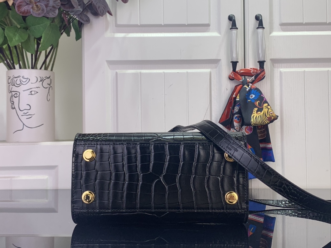 Louis Vuitton Basic Bag Cow Leather Black M-l-s