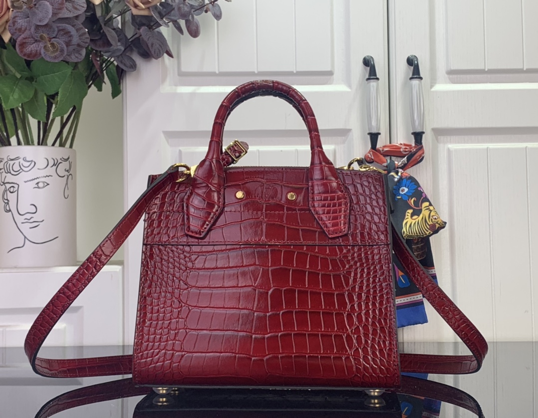 Louis Vuitton Basic Bag Cow Leather Red M-l-s