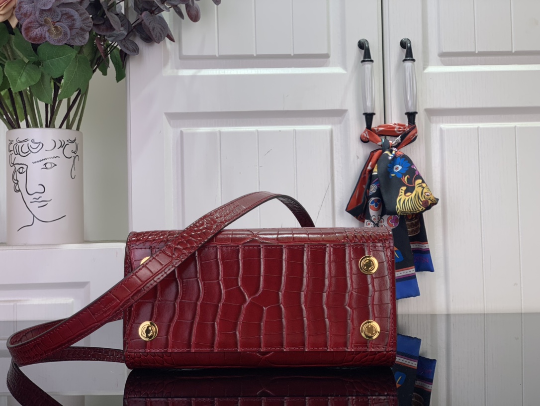 Louis Vuitton Basic Bag Cow Leather Red M-l-s