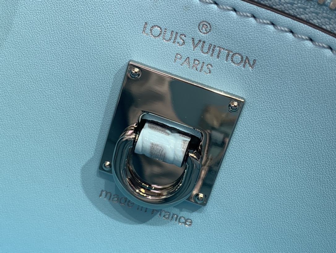 Louis Vuitton Basic Bag Cow Leather Blue M-l-s