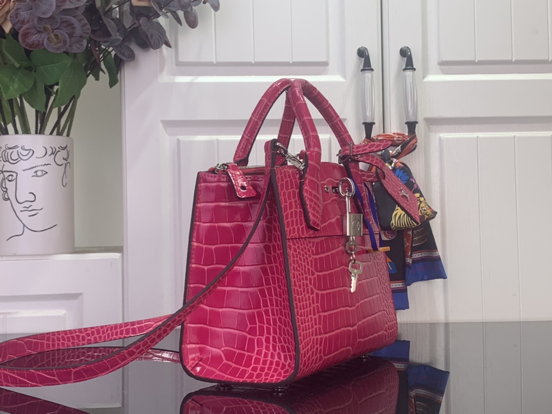 Louis Vuitton Basic Bag Cow Leather Red M-l-s