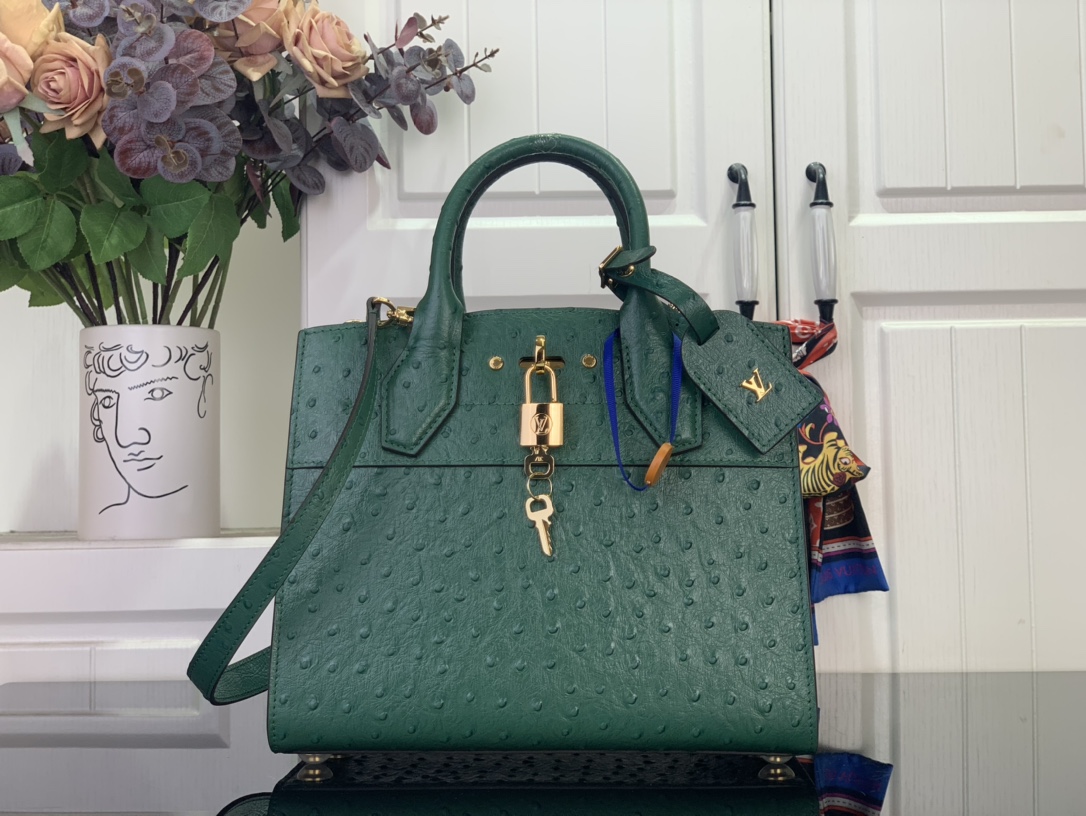 Louis Vuitton Basic Bag Cow Leather Green M-l-s