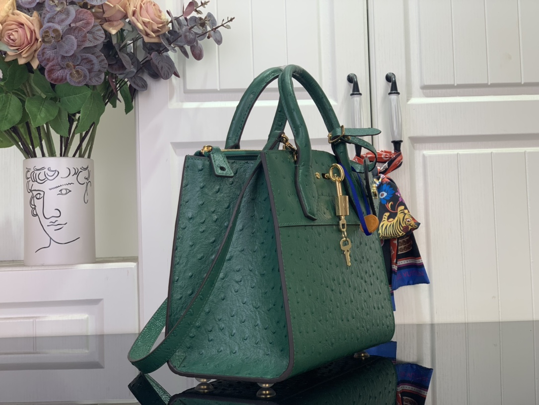 Louis Vuitton Basic Bag Cow Leather Green M-l-s