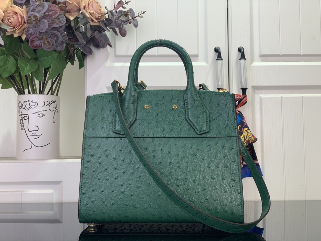 Louis Vuitton Basic Bag Cow Leather Green M-l-s