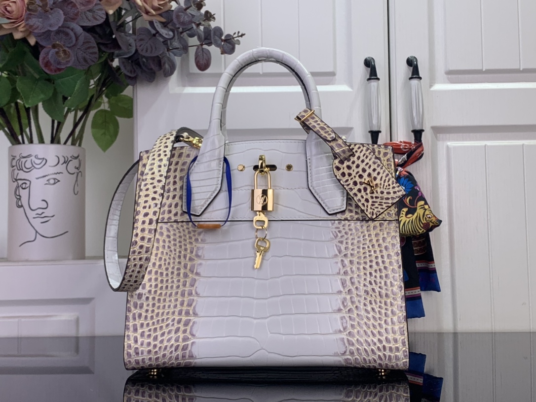 Louis Vuitton Basic Bag Cow Leather White M-l-s