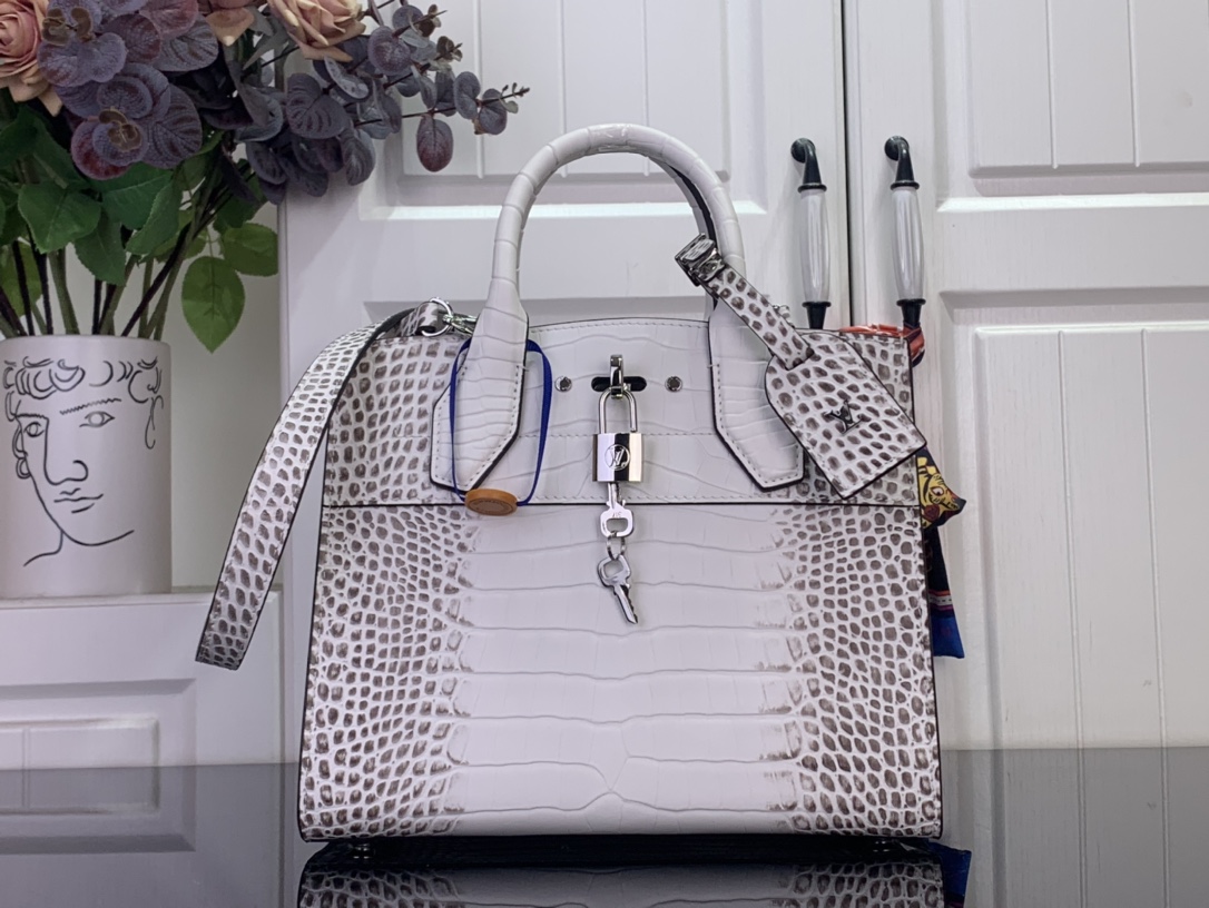 Louis Vuitton Basic Bag Cow Leather White M-l-s