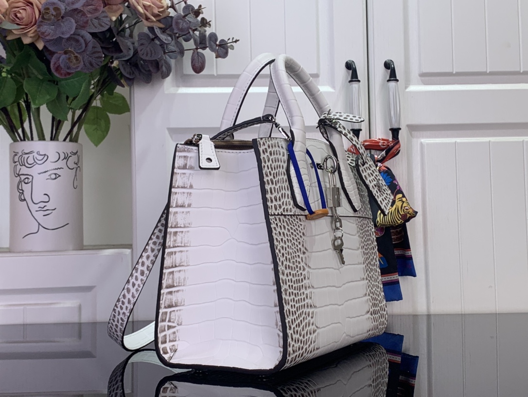 Louis Vuitton Basic Bag Cow Leather White M-l-s