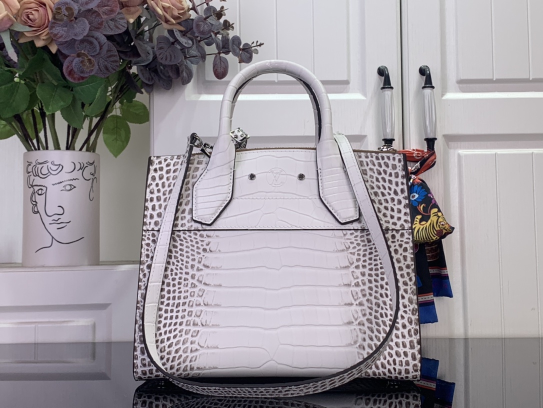 Louis Vuitton Basic Bag Cow Leather White M-l-s
