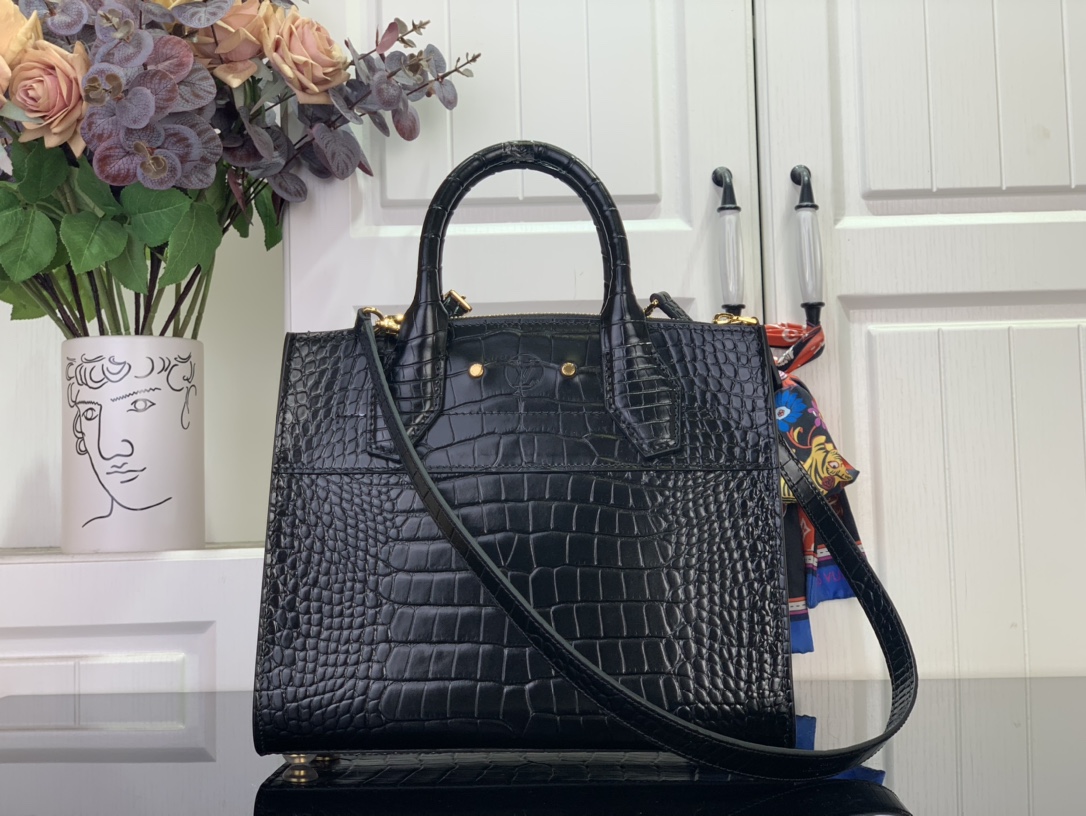 Louis Vuitton Basic Bag Cow Leather Black M-l-s