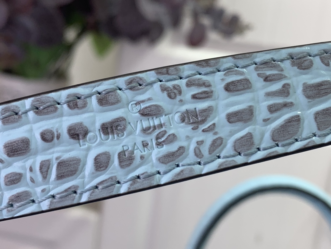 Louis Vuitton Basic Bag Cow Leather Blue M-l-s