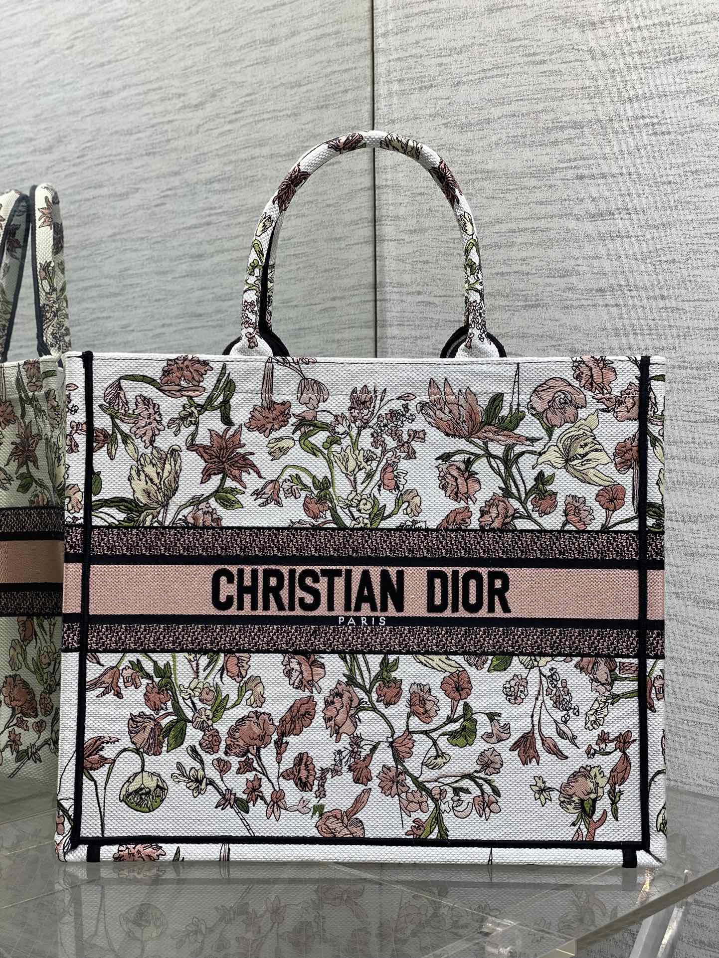Dior Tote Bag Canvas Pink 18cm-s