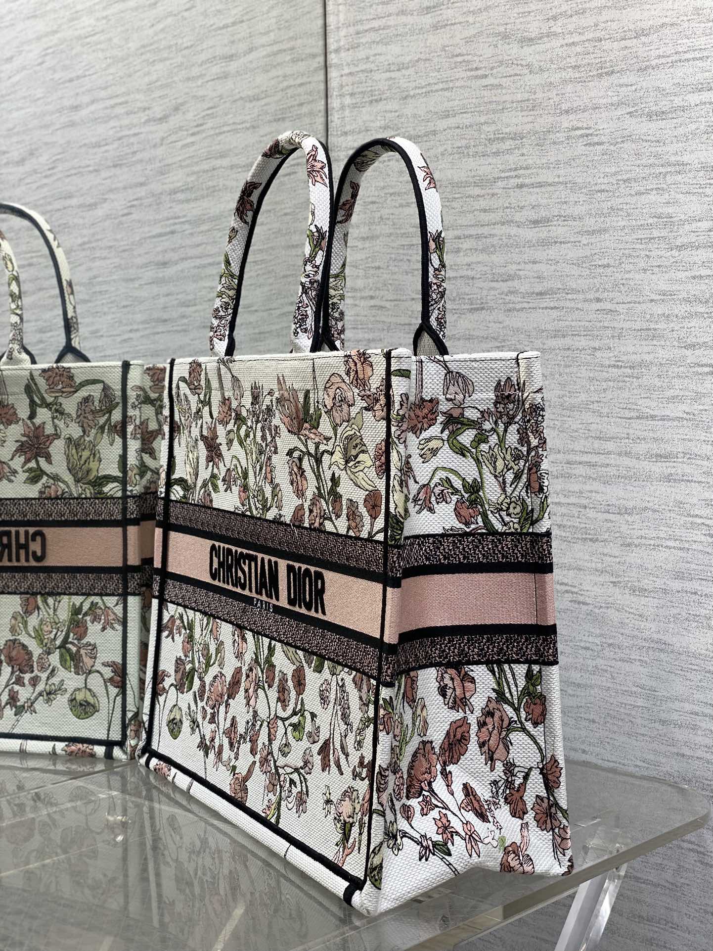 Dior Tote Bag Canvas Pink 18cm-s