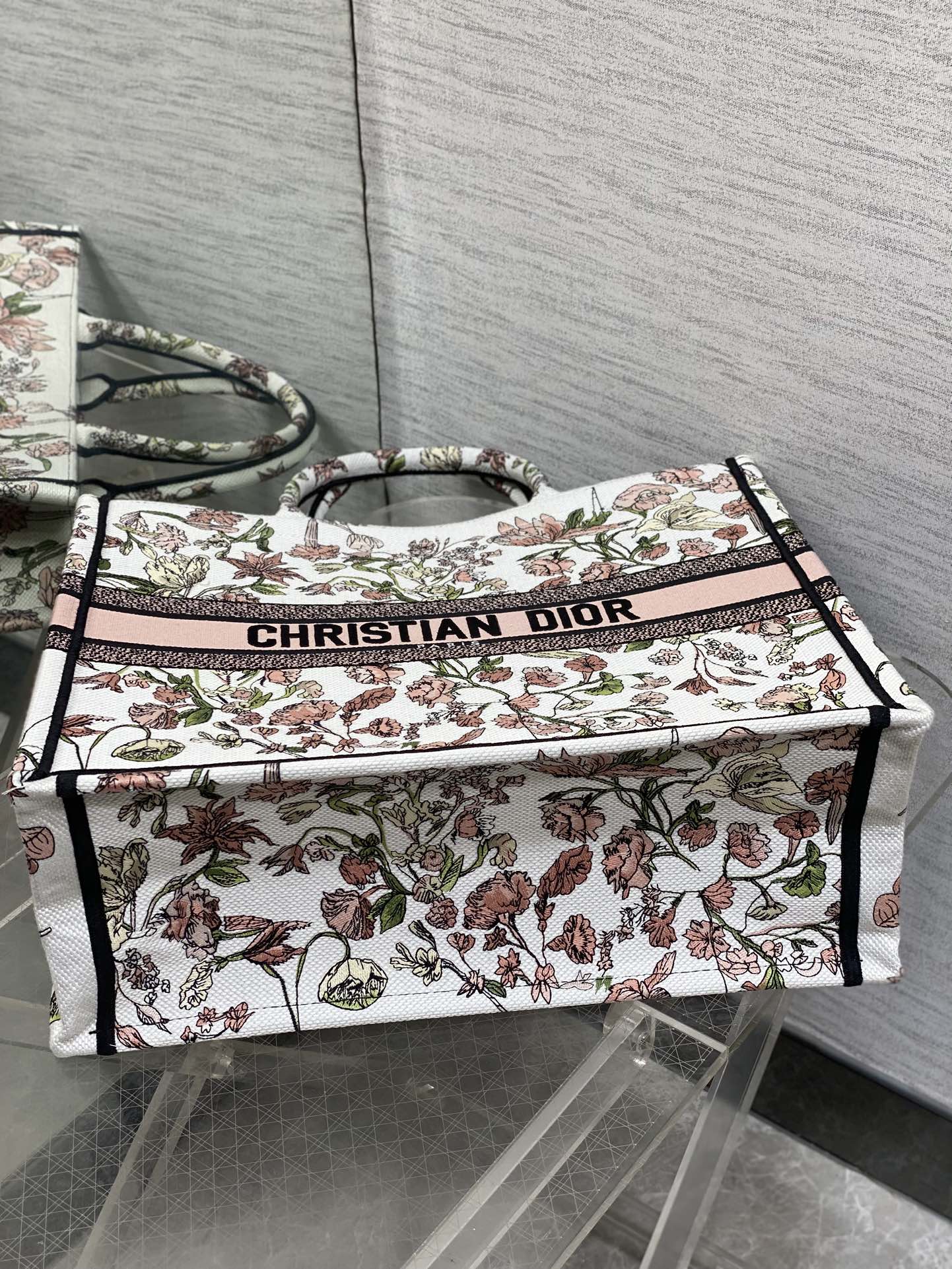 Dior Tote Bag Canvas Pink 18cm-s