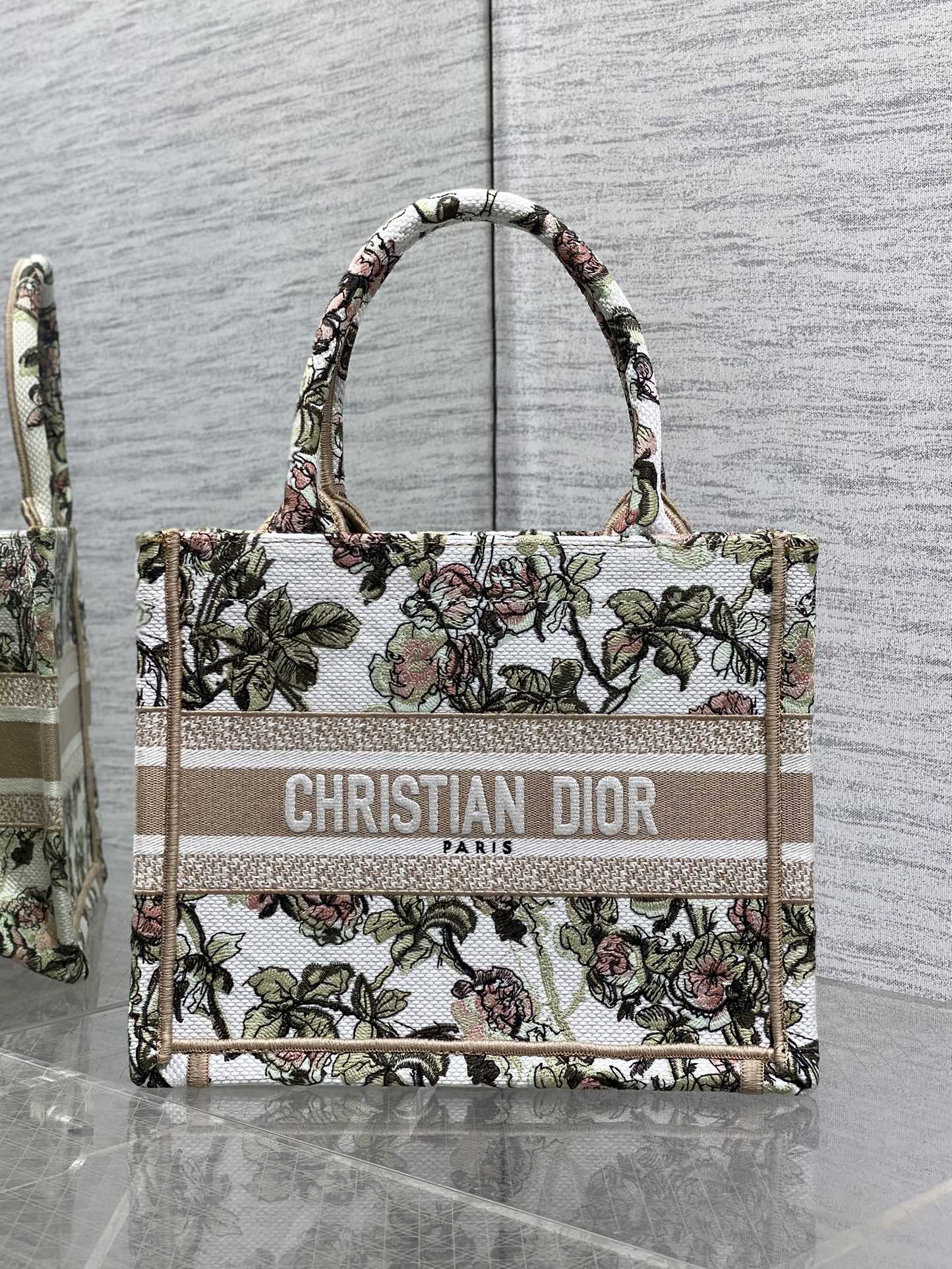 Dior Tote Bag Canvas Pink S-22cm