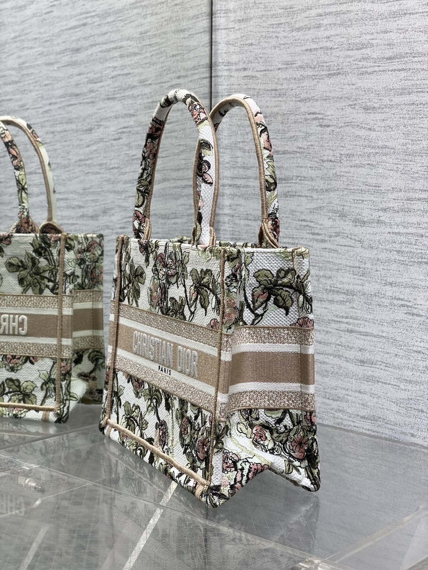 Dior Tote Bag Canvas Pink S-22cm