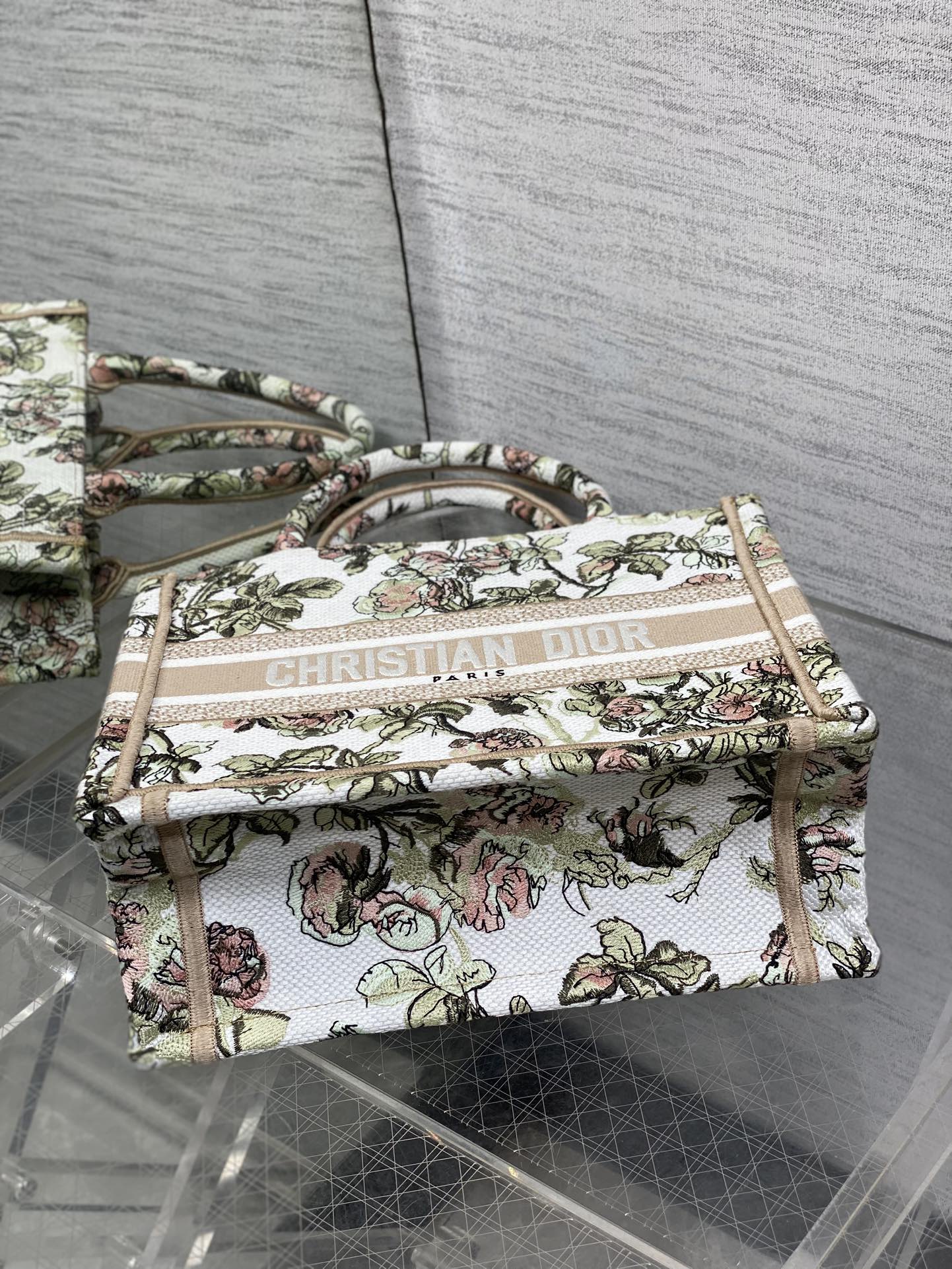 Dior Tote Bag Canvas Pink S-22cm